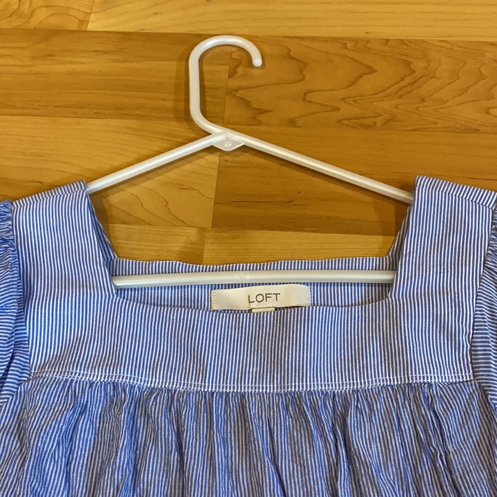 Loft XS blue and white striped blouse - Picture 6 of 7